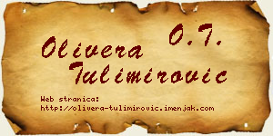Olivera Tulimirović vizit kartica